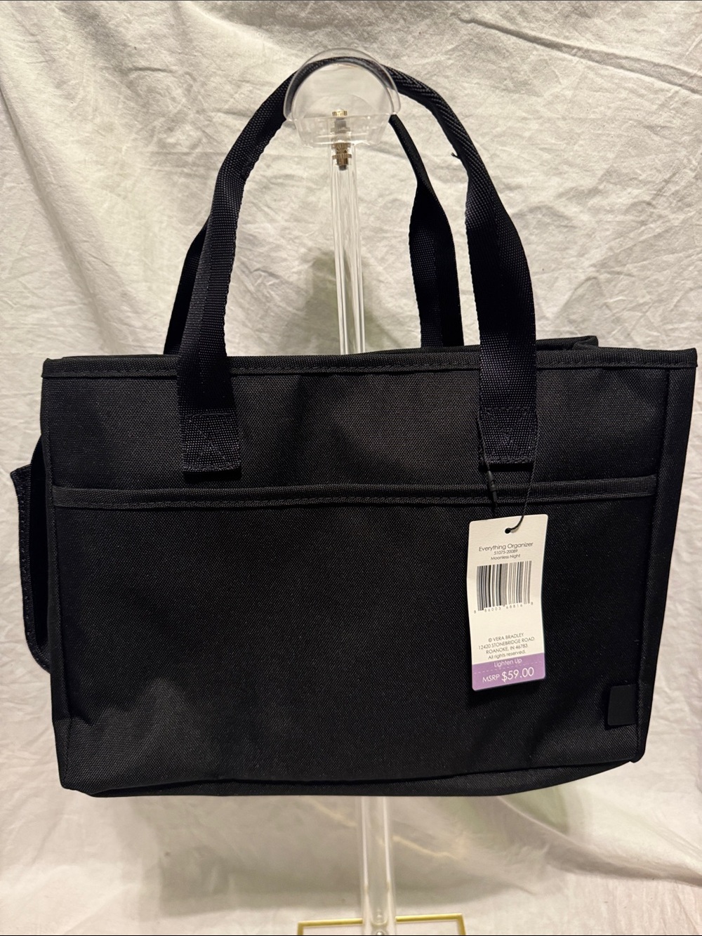 Vera Bradley Black Everything Organizer Tote